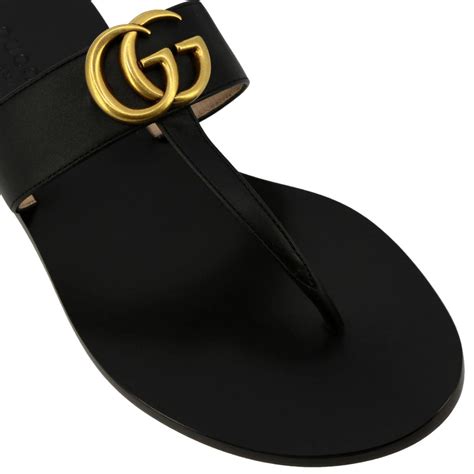 gucci black sandals flat